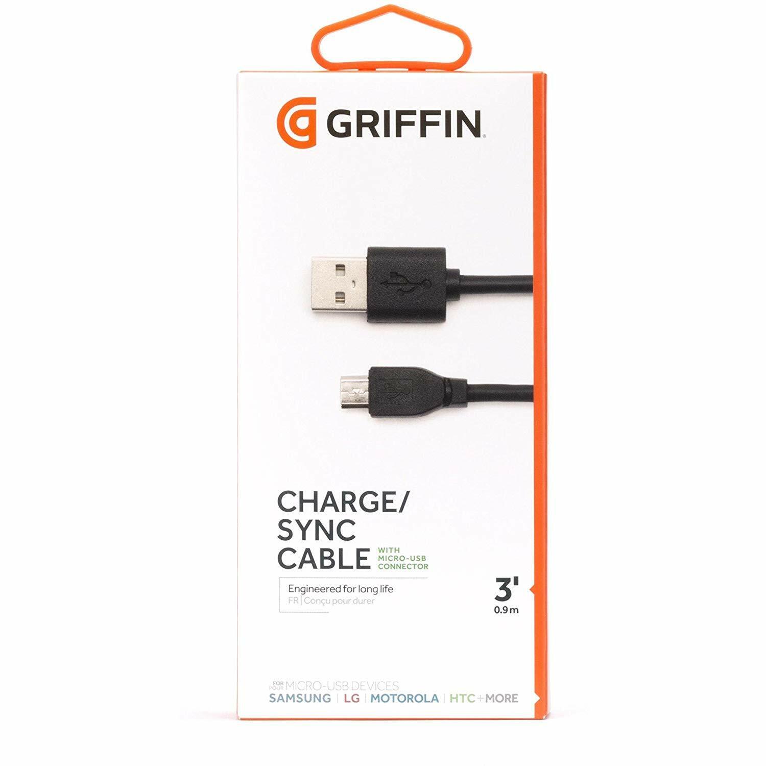 Griffin Charge/Sync Cable with Micro-USB Connector 0.9m
