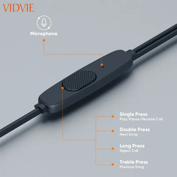Vidvie Wired Earphone HS646 1