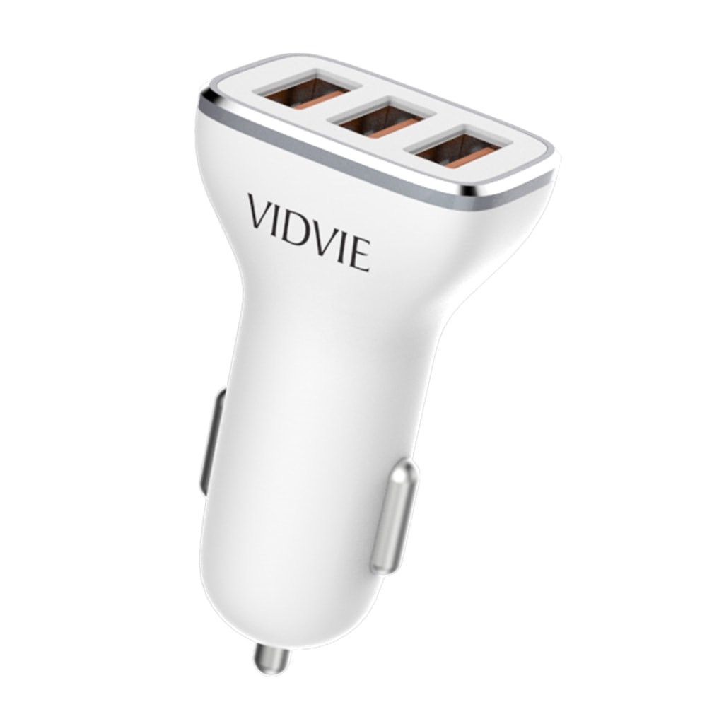 VIDVIE Triple USB Port 3.4A Car Charger with Iphone Micro USB Type C Cable CC511 1