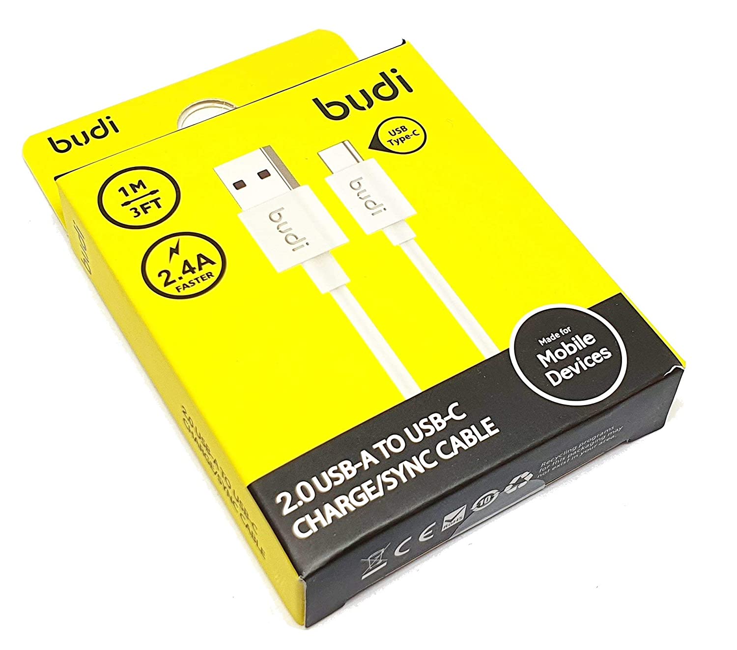 BUDI 2.0 USB-A To USB-C Charge cable 1.2 M