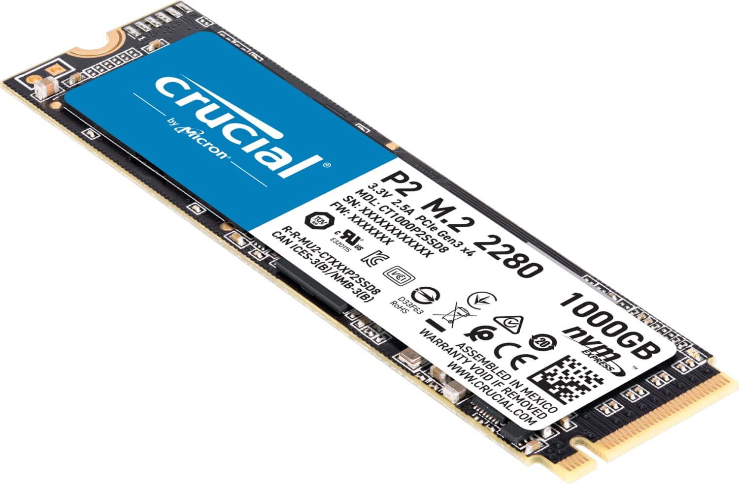 Crucial P2 1TB M.2 PCIe 2280 M.2 SSD