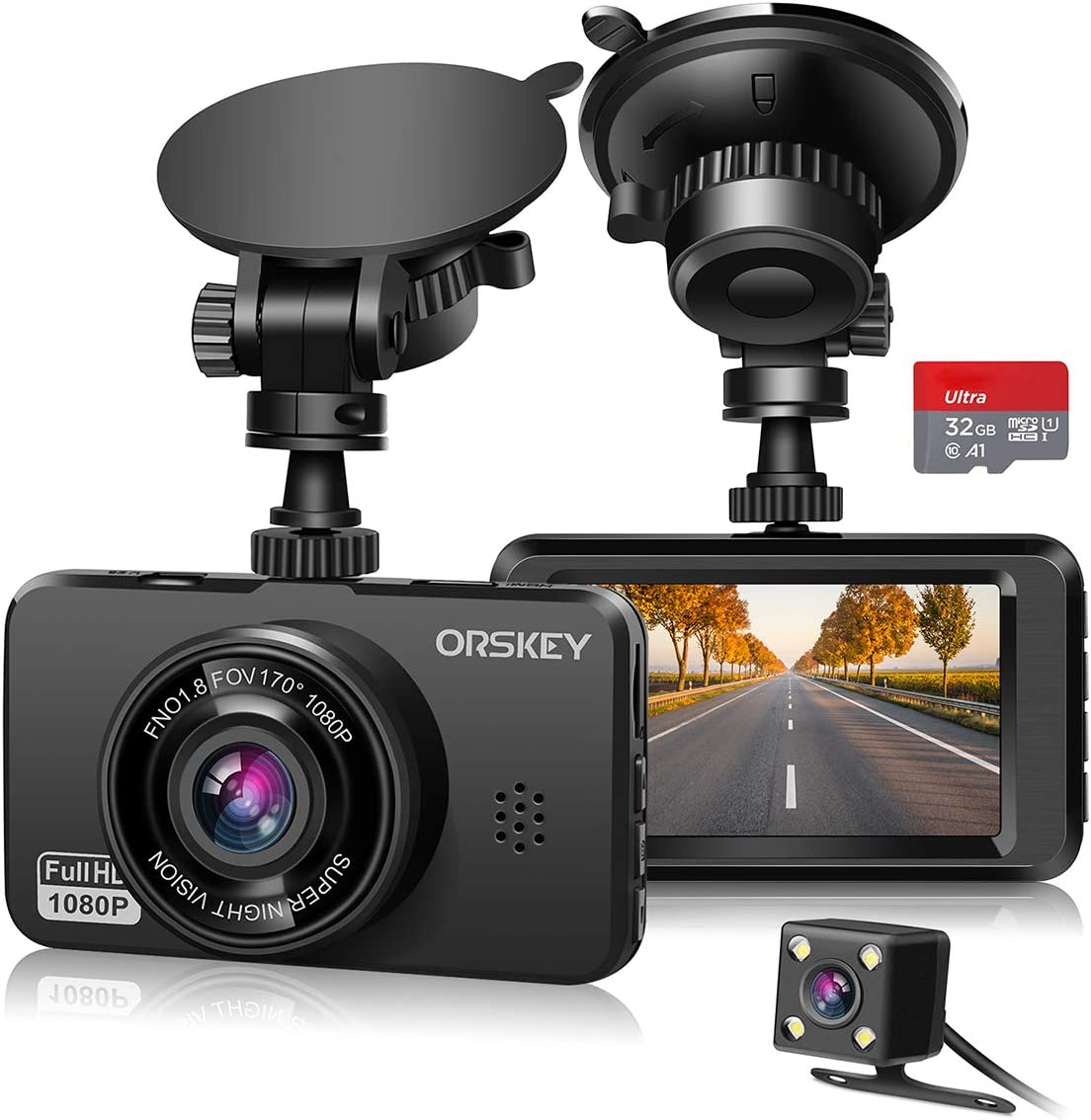 ORSKEY Dash Cam S680 1080P Full HD Car Camera DVR Dashboard 170 Wide Angle WDR