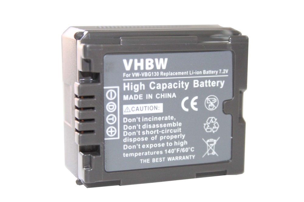 vhbw for VW-VBG130 1050mAh 7.77Wh