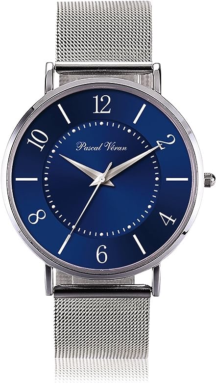 Pascal Veran Gents Watch - Silver/Blue