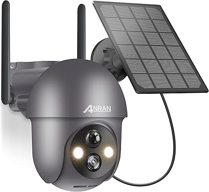 +ANRAN 2K Security Camera Outdoor Wireless with 360° View, Solar Security Camera Outdoor with Smart Siren