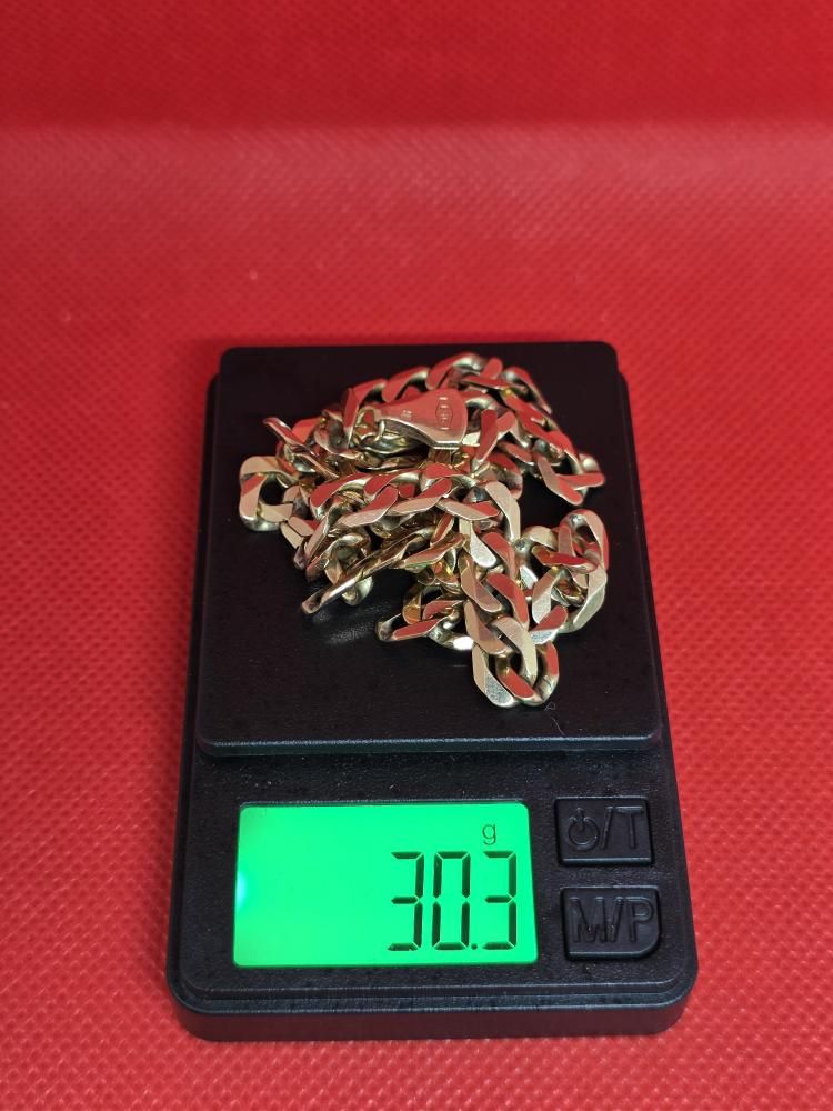 +9K Gold Curb Link Chain – 46 cm ; 30.3 g