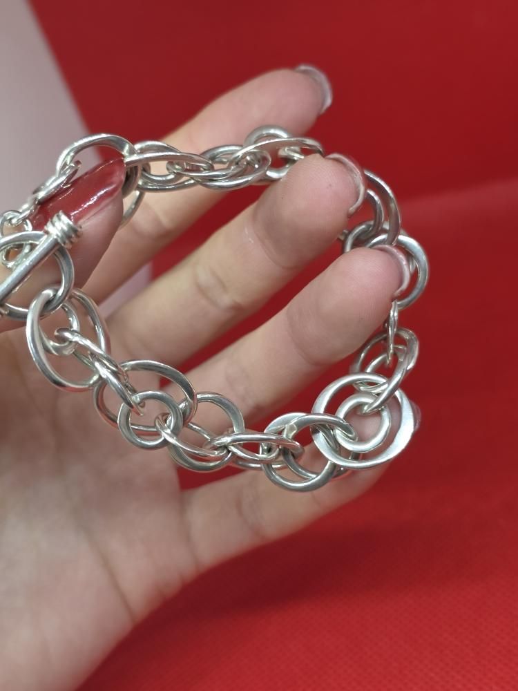 +Sterling Silver Circle Link Bracelet 33,3gramm - Image 2