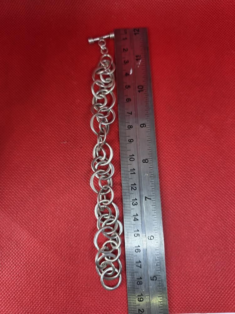 +Sterling Silver Circle Link Bracelet 33,3gramm - Image 4