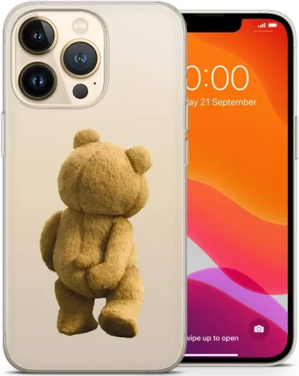 Teddy Bear Funny Cute  Silicon Case Cover for iPhone 14 pro max