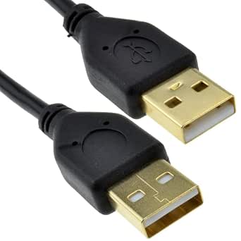 USB 2.0 A Male to A Male Cable High Speed  24AWG Shielded Black 1,2m
