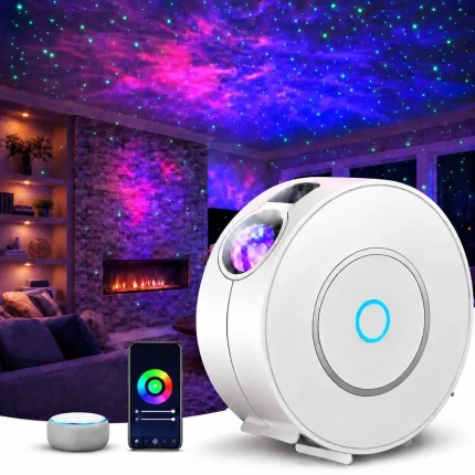 MILFECH Starry Sky Projector, WiFi Control, RGB Dimming, 16M Color Modes, Compatible with Alexa Google Assistant, Timer, Night Light for Baby
