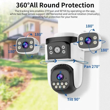 CS621SR | 6MP WiFi - 3-Lens Panoramic & PTZ Outdoor Camera