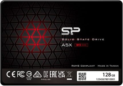 Silicon Power 128GB SSD 3D NAND A5X SLC Cache Performance Boost SATA III 2.5" 7mm (0.28") Internal Solid State Drive
