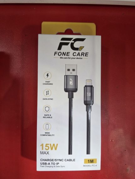 fc-4 15W max chargfe/sync cable usb-a to ip 1m